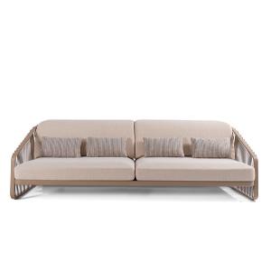 Outdoors two seats sofa in sand tones