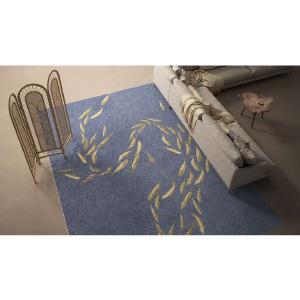 Blue rug with fish pattern